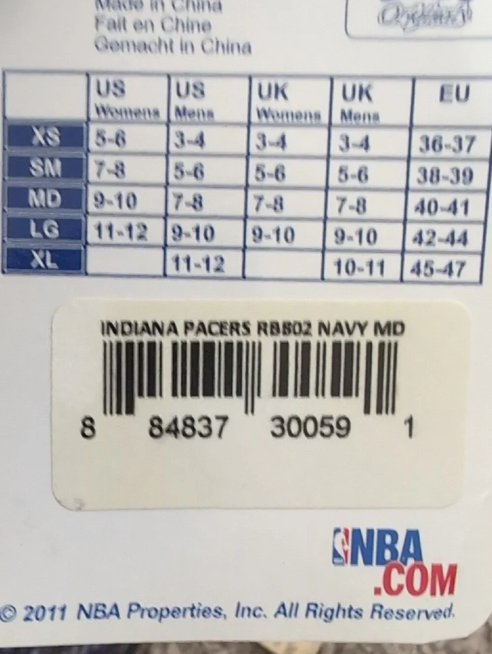 Indiana Pacers Unisex Navy Plaid Rain Boots with Grip Sole Size 9-10